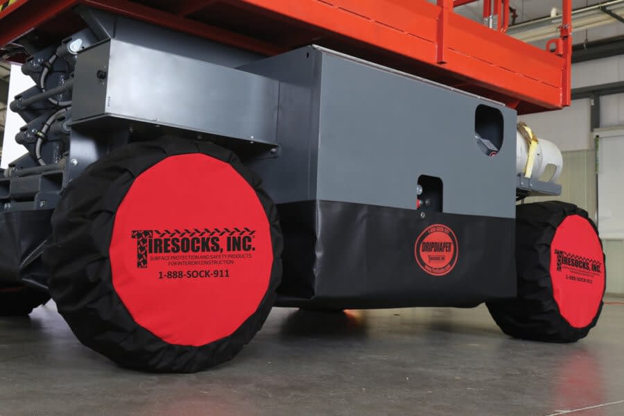 Tiresocks, Protect finished flooring from rubber tire scuff marks.